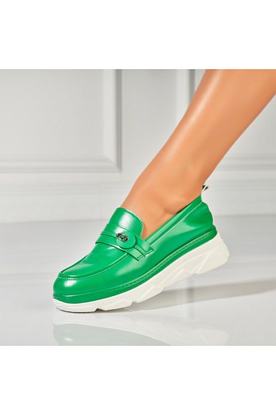 Joana Women's casual shoes in green eco-leather Sierra