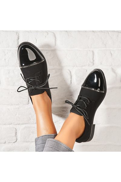 Joana Black Women's Casual Shoes Made of Eco-Suede Leather Maysa2