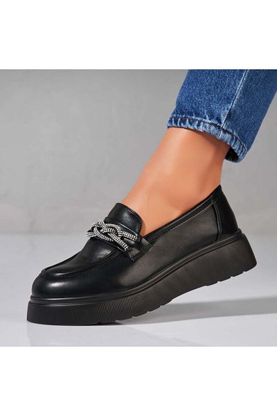 Joana Women's casual shoes in black eco-leather Aylen