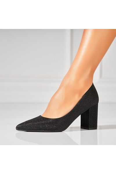 Joana Women's Black Heeled Shoes Made of Crosley Textile