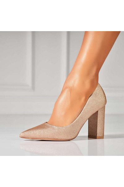 Joana Women's shoes with heels Pink Gold Glitter Miyani