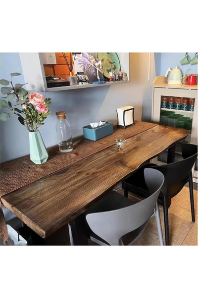 Timber'sTeam - Mira - Ahşap Kütük Yemek Masası / Toplantı Masası / Çalışma Ma...