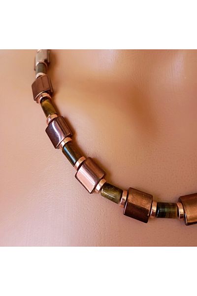 Asteria Elite Hematite Tiger Eye Confidence, Strength and Courage Necklace Bracelet Set