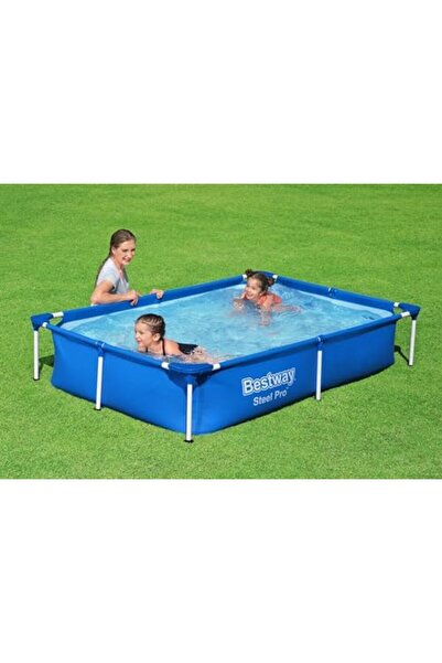 BESTWAY Steel Pro 7'3" x 59" x 17"/2.21m x 1.50m x 43cm Pool, Blue, 56401
