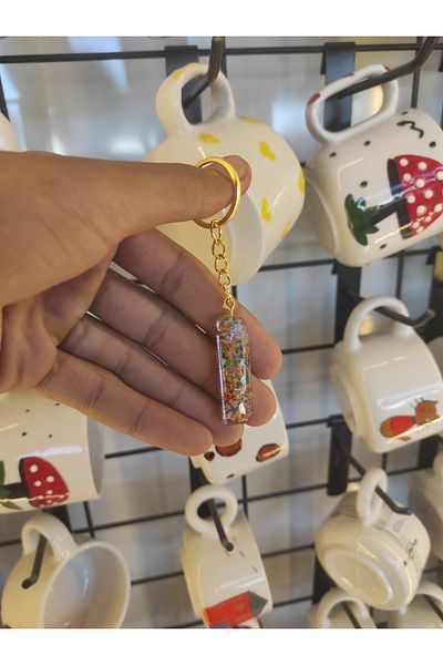Home Epoxy Gift Keychain Letter "I"