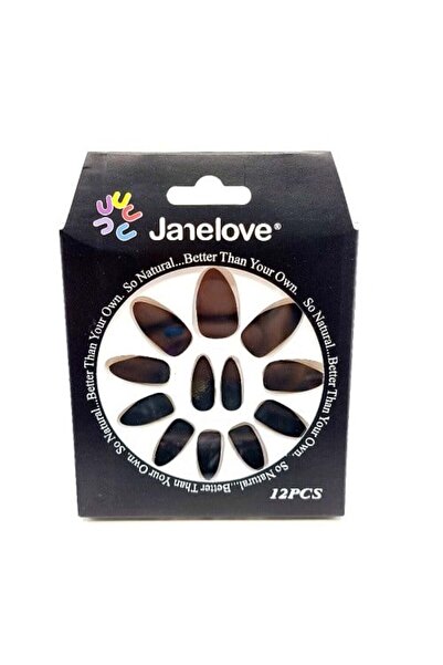 janelove Sada 12 matných umělých nehtů, Janelove, matné, černé