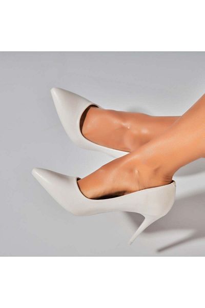 Joana Khaza White Women's Stiletto Shoes Made of Ecological Leather