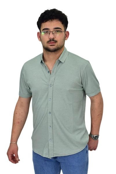 Raymons Ανδρικό πουκάμισο με κουμπιά Mercerized T-shirt 4680 BGL-ST04531