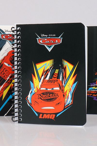 CARS Dekomus with Licensed Cars "Single" Spiralli A6 80 Sheets Block