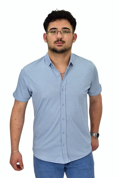 Raymons Cămașă pentru bărbați, cu guler, tricou mercerizat cu nasturi 4680 BGL-ST04531