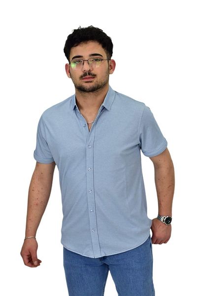 Raymons Cămașă pentru bărbați, cu guler, tricou mercerizat cu nasturi 4680 BGL-ST04531