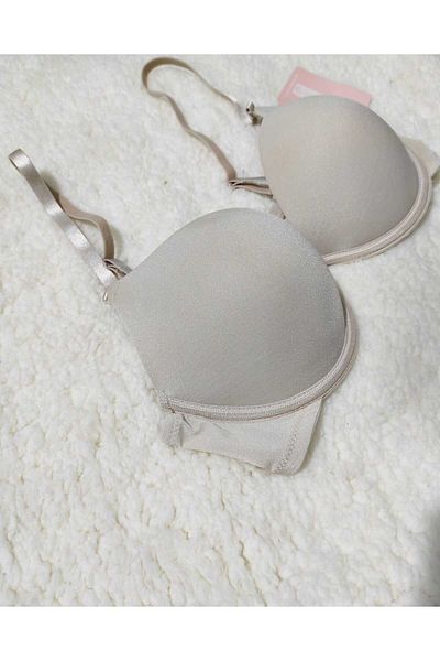 DÜVEN Push up Double Padded Beige Bra - Pop up Double Support Single Top