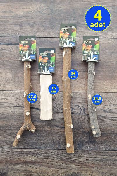 Vixpet Venty 4 Natural Parrot Perches |   Jako, Amazon, Sultan, Monk, Lori, Konur, Senegal - M440