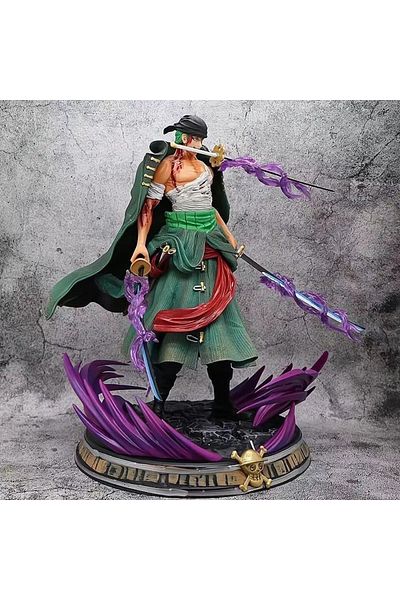 KAZUKO High Quality Realistic One Piece Zoro Anime Character Model 25cm