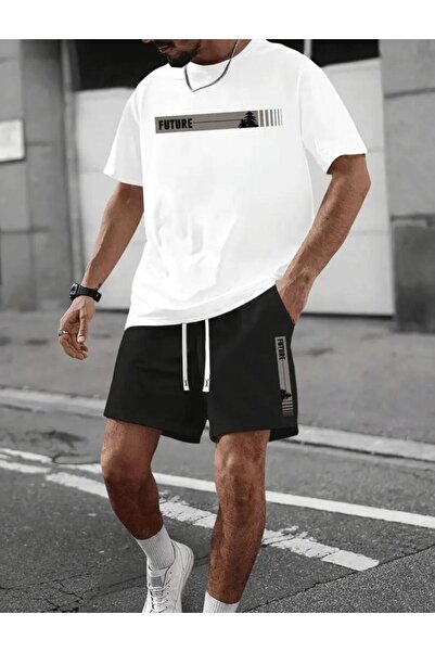 Framgan Erkek/Kadın Future (Gelecek) Baskılı Şort T-Shirt Takım