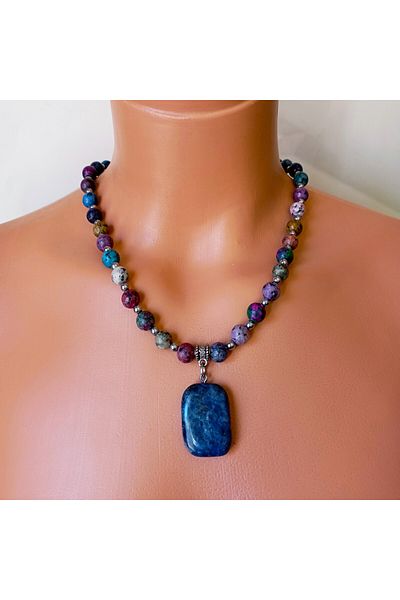 Asteria Elite Jasper Multicolored Balance, Peace and Energy Necklace Bracelet Set