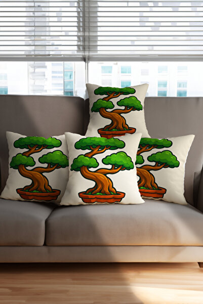 Ahsen Dekoratif Modern Stylish Aesthetic Differentiation Digital Printed Luxury Velvet 4-Piece Throw Pillow Cover Set