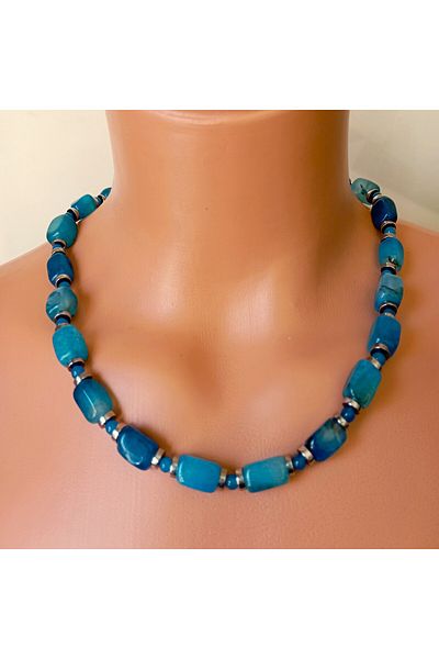 Asteria Elite Agate Evil Eye Protection Peace and Balance Necklace Bracelet Set