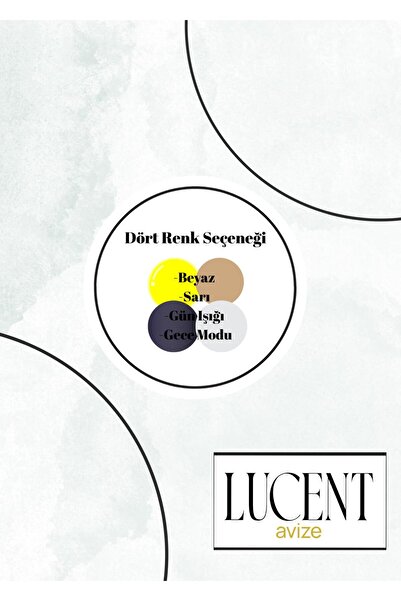 Lucent Avize Lucent Modern Plafonyer Tavana Sıfır 3Renk+Gece Işık Modu, Kumandalı, Salon Mutfak Hol Led Avize