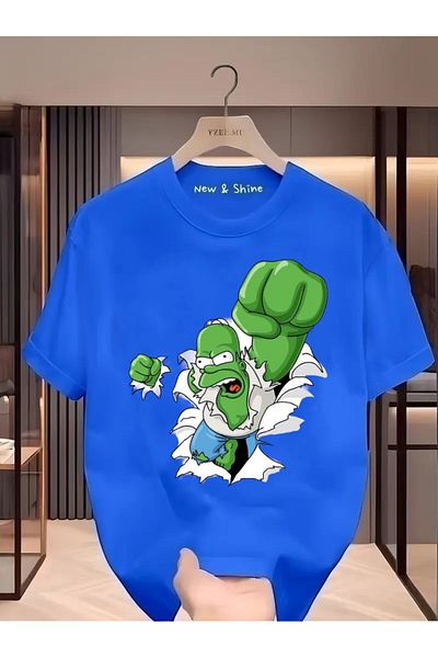 New Shine 1 tricou este un cadou pentru achiziții de 6 și mai sus în coș - Tricou oversize cu imprimeu Hulk Simpon
