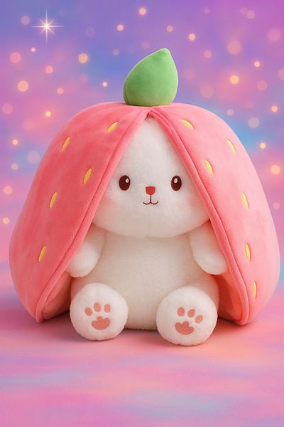 Moontoys Strawberry Shape Rabbit with Plush Zipper 40 cm