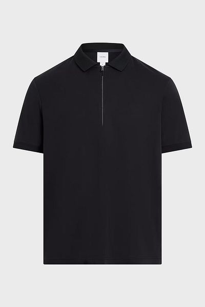 Calvin Klein Plus Size Cotton Regular Fit Zippered Polo Neck t Shirt K10K 114570 Beh Men's Polo Ya