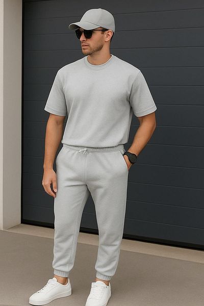 Delpino Σετ με 2 κανονικά μπλουζάκια Relax Comfort Fit Jogger Tracksuit χωρίς μπλουζάκια