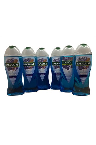 Palmolive Moments 500 ml Moisturizing Sandal - Tree and Lavender Oils, Shower Gel x 6 Pieces