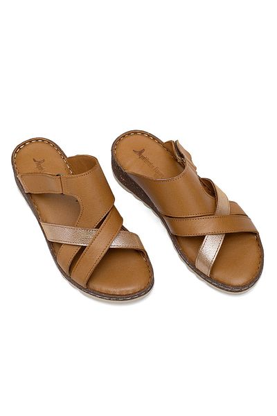 Ayakkabı Fuarı Women's Genuine Leather Orthopedic Hoofed Tan Elite Rhm012