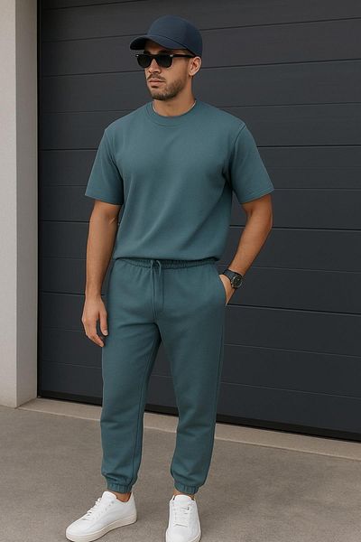 Delpino Σετ με 2 κανονικά μπλουζάκια Relax Comfort Fit Jogger Tracksuit χωρίς μπλουζάκια