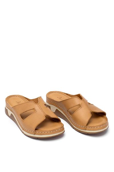 Ayakkabı Fuarı Women's Orthopedic Genuine Leather Tan Elite Rhmm-23