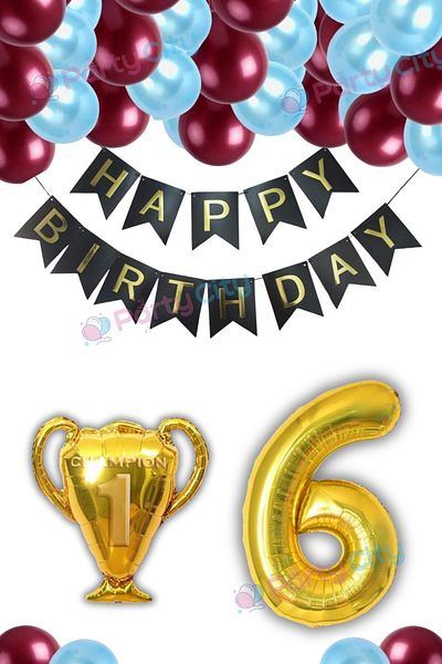 Party City Σετ πάρτι με θέμα το μπαλόνι 6 ετών - Κούπα Foil Balloon Celebration Birthday