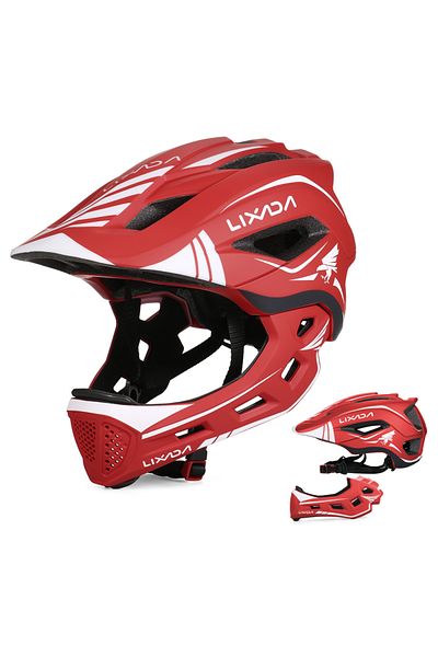 Choice Red and White Lixada Kids 2-in-1 Detachable Full Face Helmet Children Sports Safety Bike Helmet Prot