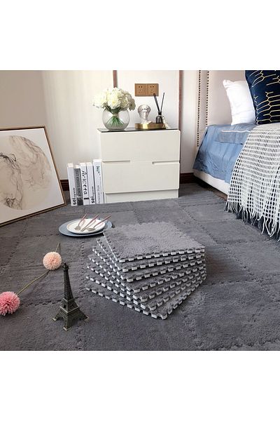 sharpdo 10-Piece Bedroom Splicing Thick Plush Carpet Set 30*30CM