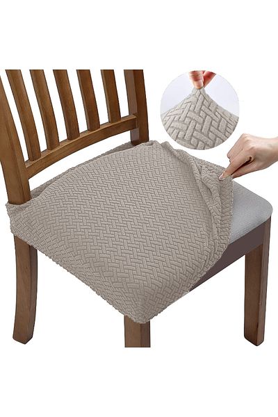 Choice Taupe New Durable Jacquard Chair Seat Covers Removable Washable Anti-dust Stretch