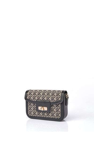 Kayra Geantă baghetă cu model monogramă gri