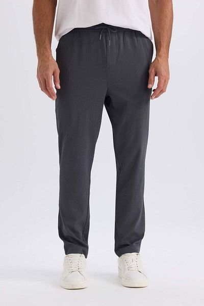 DeFacto Relax Fit Relaxed Cut Straight Leg Crinkle Summer Fabric Trousers C3930Ax25Sp
