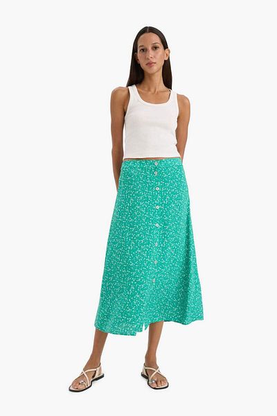 DeFacto A Form Floral Normal Waist Midi Skirt Z8094Az25Sm