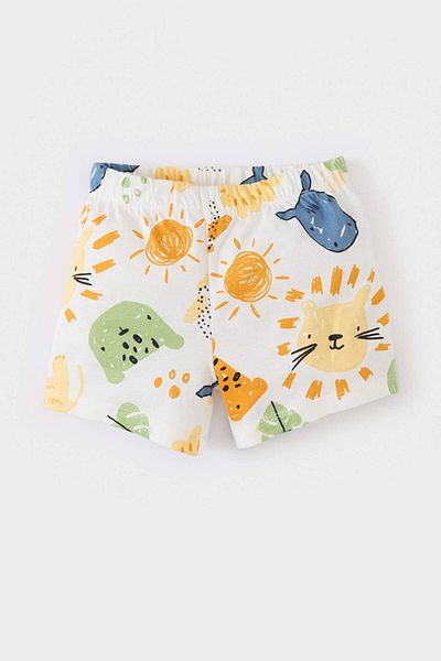 DeFacto Baby Boy Pajamas Set Patterned Short Sleeve Combed Cotton Top Shorts E1177A525Sm