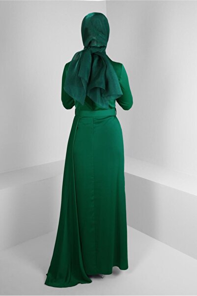 Alvina DRAPE DETAYLI KEMERLİ SATEN ABİYE ELBİSE 50320