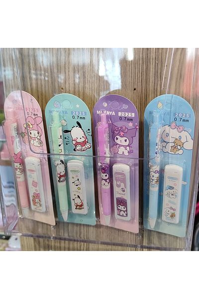 ada çanta kırtasiye Kuromi My Melody Figured 0.7 Tip Pencil and 1 Box of Pencil Tips Set of 4
