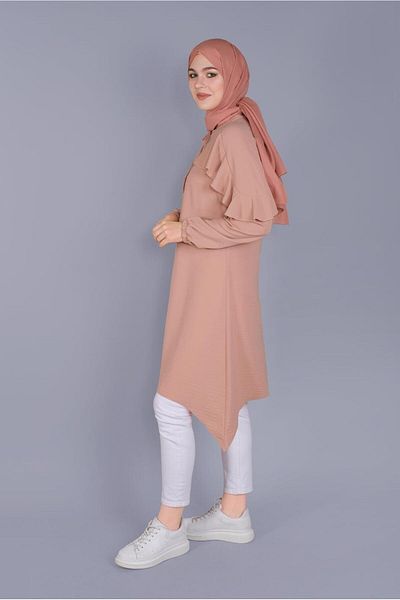 Alvina Lace-Up Tunic with Ruffle Detail 40842