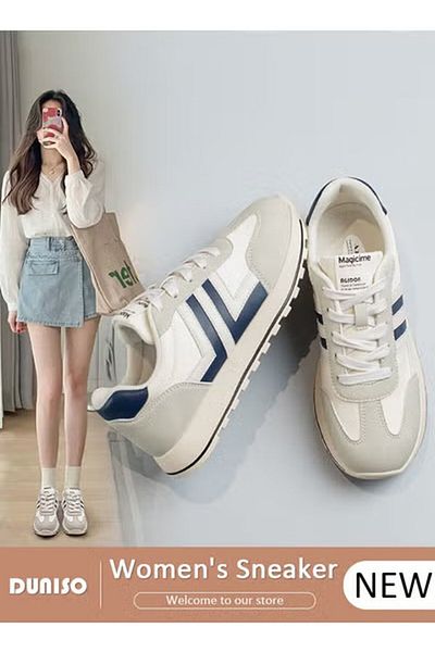 Generic Duniso Women's Thick Sole Sneakers Low Top Walking Shoes, Comfortable Lace-up Fashion Casual Shoes