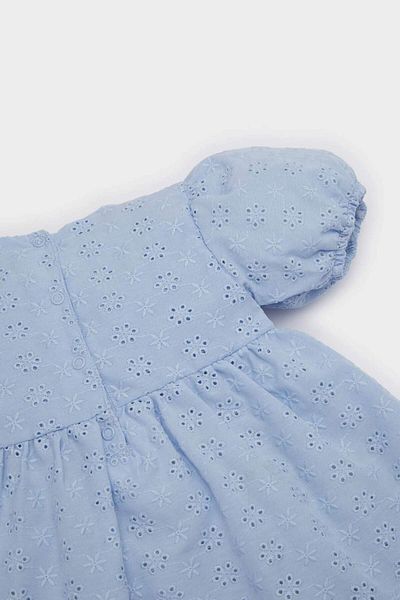 DeFacto Baby Girl 2 Piece Set Floral Short Sleeve Embroidered Dress Panties E8361A525Sm