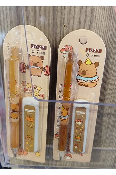 ada çanta kırtasiye Capybara Figured 0.7 Lead Pencil and Pen Nib 2 Packs (Dark Coffee)