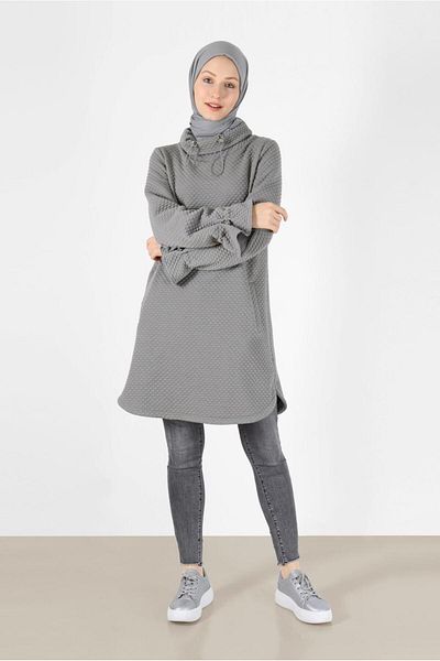Alvina QUILTED PATTERN TUNIC WITH ELASTIC CUFFS 42372