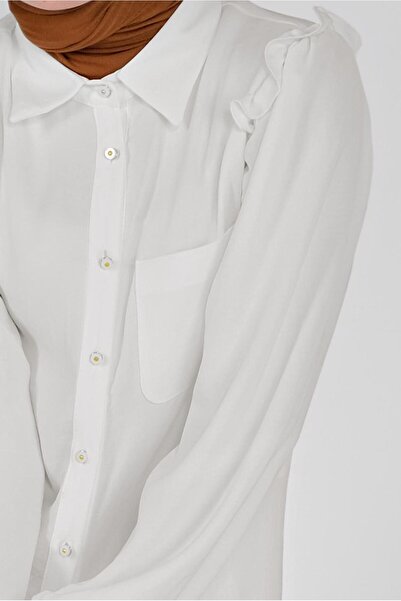 Alvina Buttoned Tunic with Rush Detail 41575