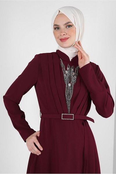 Alvina STONE PRINTED DRAPE DETAILED PANT SUIT 30334