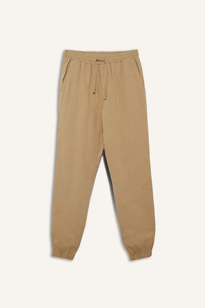 DeFacto 100% Cotton Cargo Jogger Pants Three Pockets E0834Ax25Sm