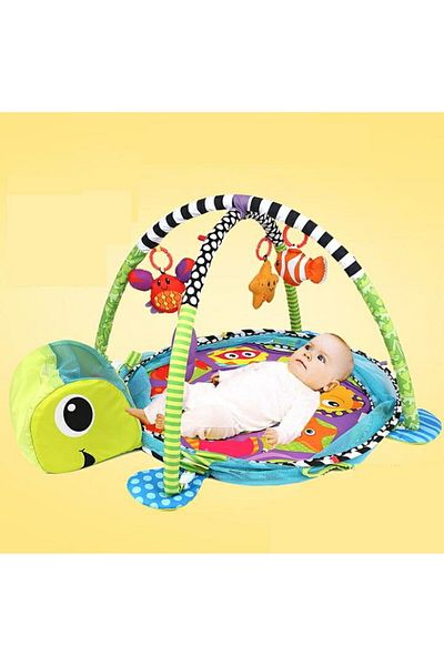 Yelajoy 3 in 1 Baby & Toddler Play Mat, with Ball Pool and Hanging Toys, 40 colorful balls, Gfit for 3+